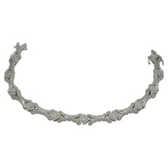 18kt White Gold Diamond Tennis Bracelet, 2.64cttw, 165 Diamonds, Art Deco 7.5 in
