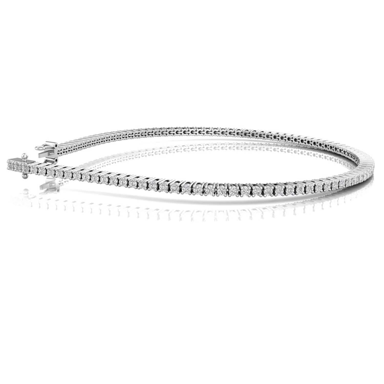 Bracelet de tennis en or blanc 18kt avec diamants, 7 pouces Neuf - En vente à Khet Bang Rak, Krung Thep Maha Nakhon