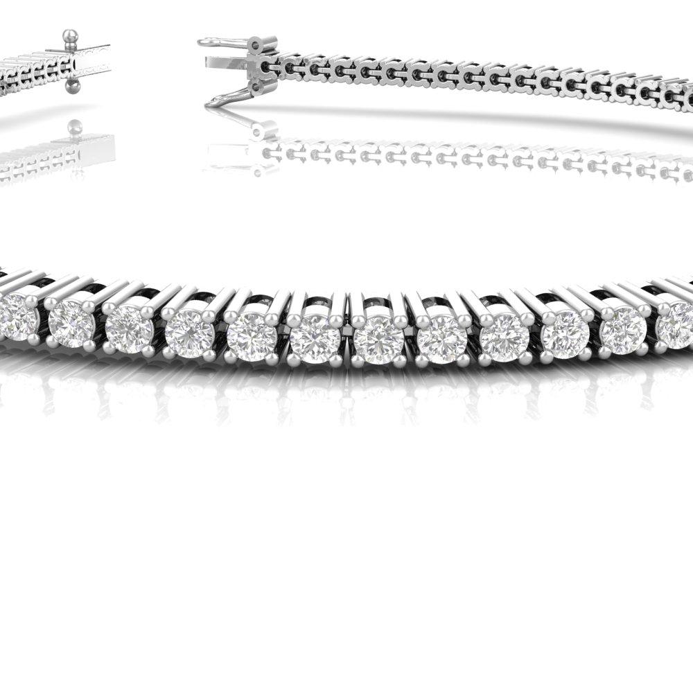 Bracelet de tennis en or blanc 18kt avec diamants, 7 pouces Unisexe en vente