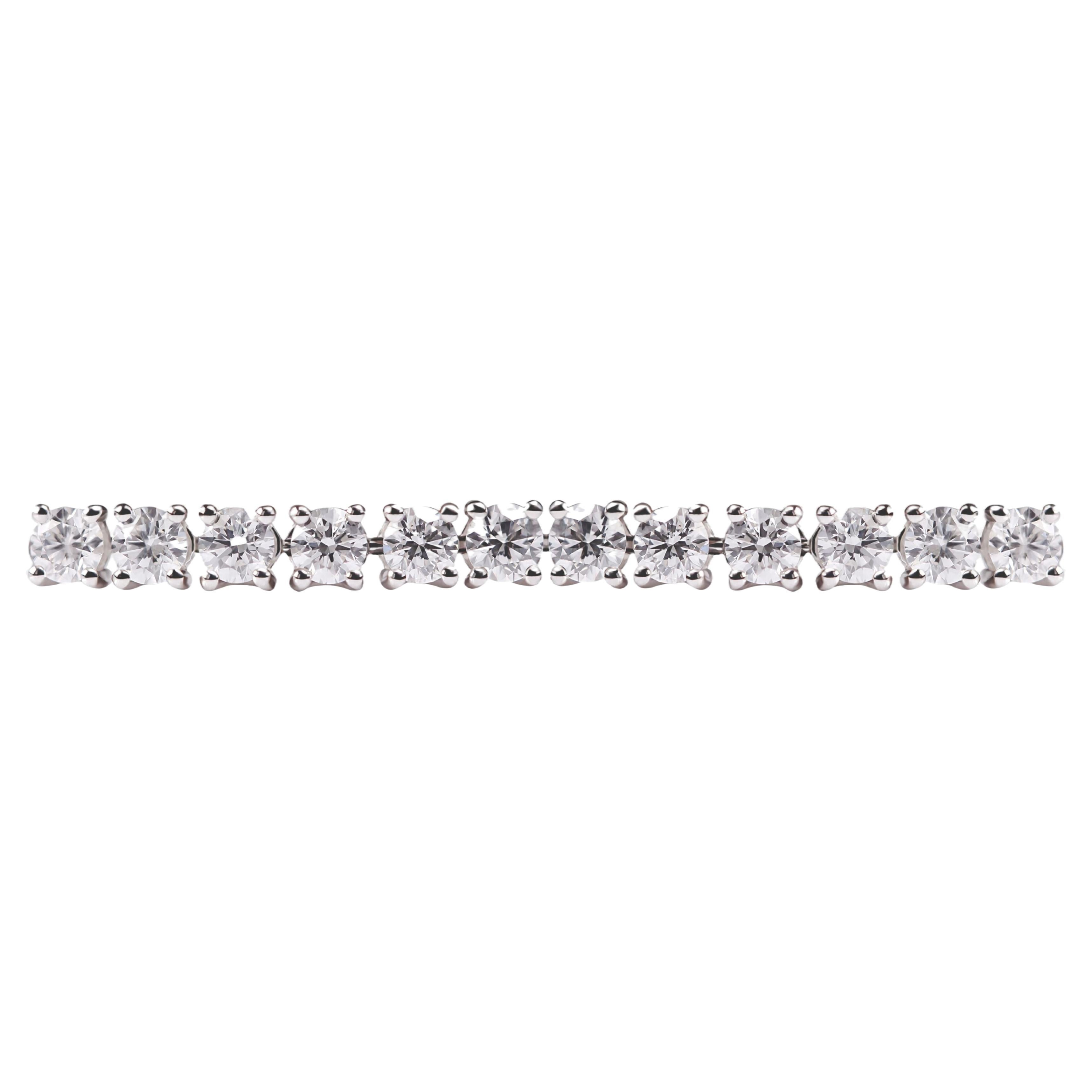 18kt White Gold Diamond "Tennis" Bracelet: A 7.29ct Statement of Elegance For Sale