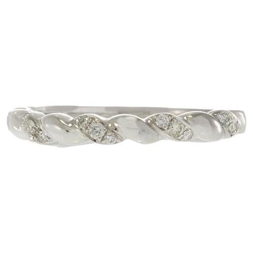 18KT White Gold Diamond Twisted Braid Ring