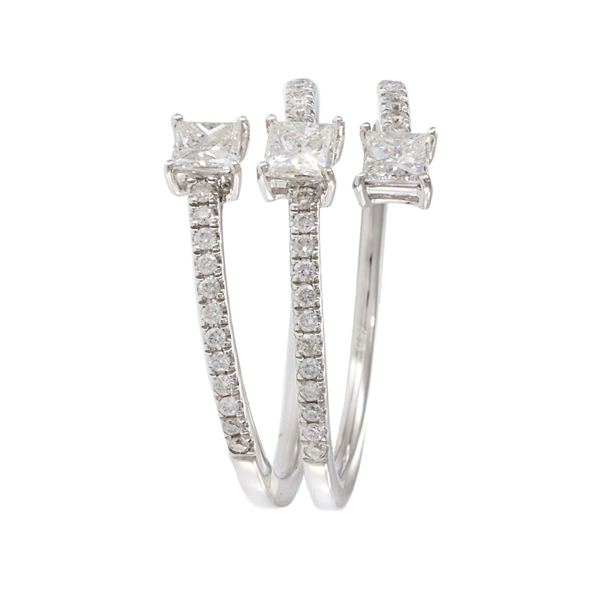 Bague enveloppante en or blanc 18KT avec diamants Neuf - En vente à New York, NY