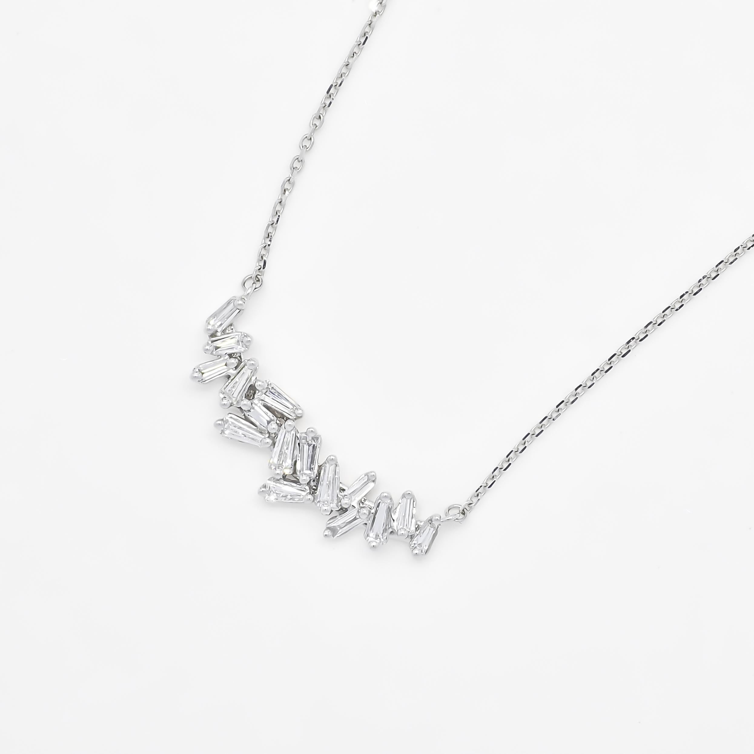 diamond necklace with baguettes