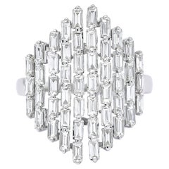 Natürliche Diamanten 1,50 Karat s18KT Weißgold Art Deco Form Art Deco Statement-Ring
