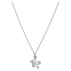 18KT White gold & diamonds snake necklace 