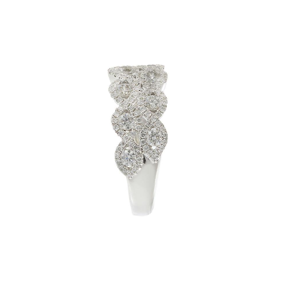 Donna Fascia con diamante a raggiera a doppia fila in oro bianco 18KT in vendita