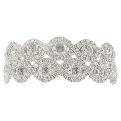 18KT White Gold Double Row Halo Diamond Band