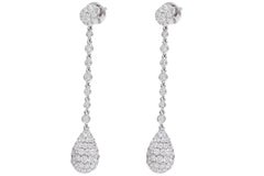 18kt White Gold Drop Earrings with 10.10 Ct Diamonds
