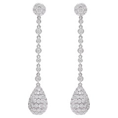 18kt White Gold Drop Earrings with 10.10 Ct Diamonds