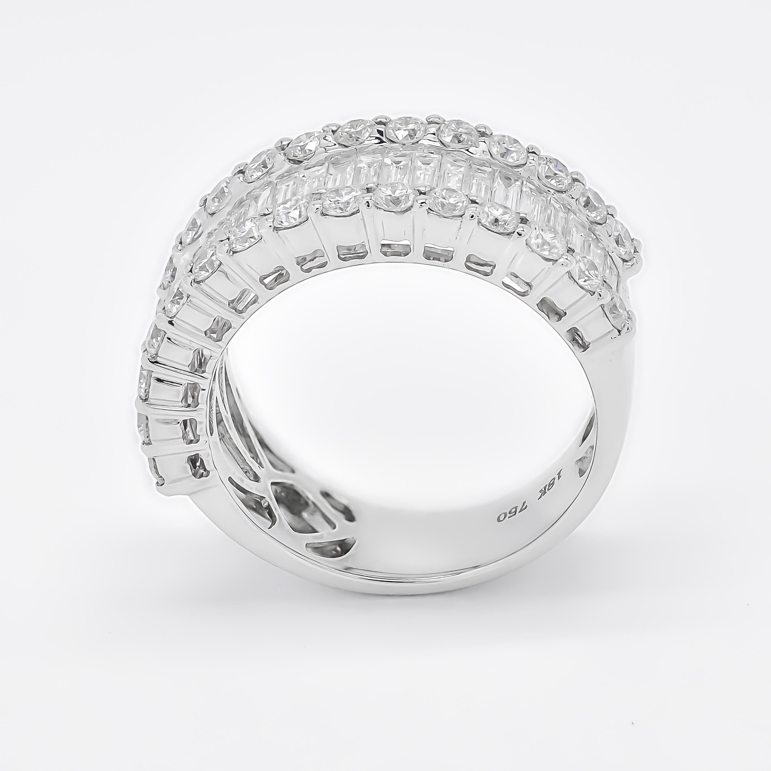 For Sale:  Natural Diamonds ct 2.30 18KT White Gold Cocktail Half Eternity Ring 3