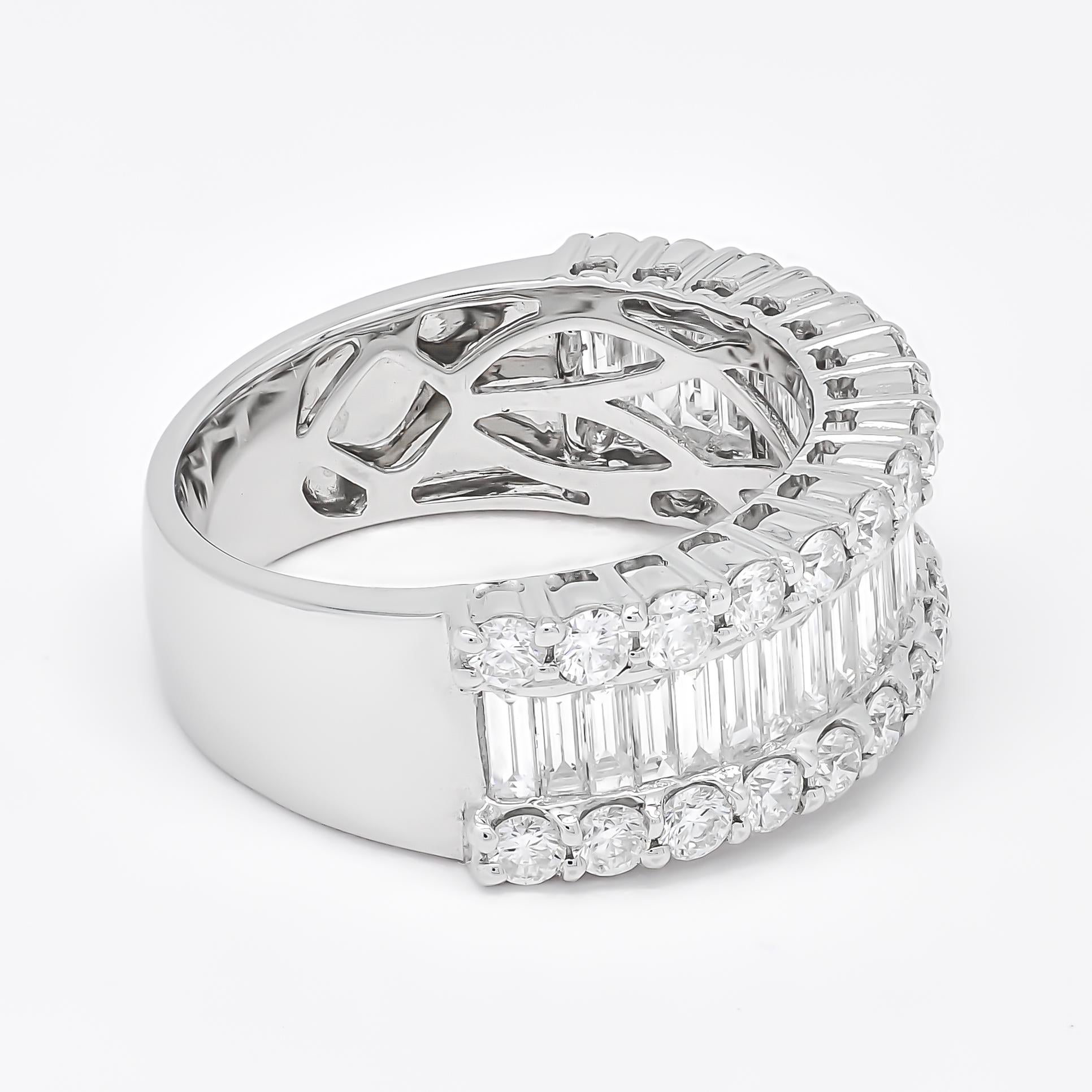 For Sale:  Natural Diamonds ct 2.30 18KT White Gold Cocktail Half Eternity Ring 4