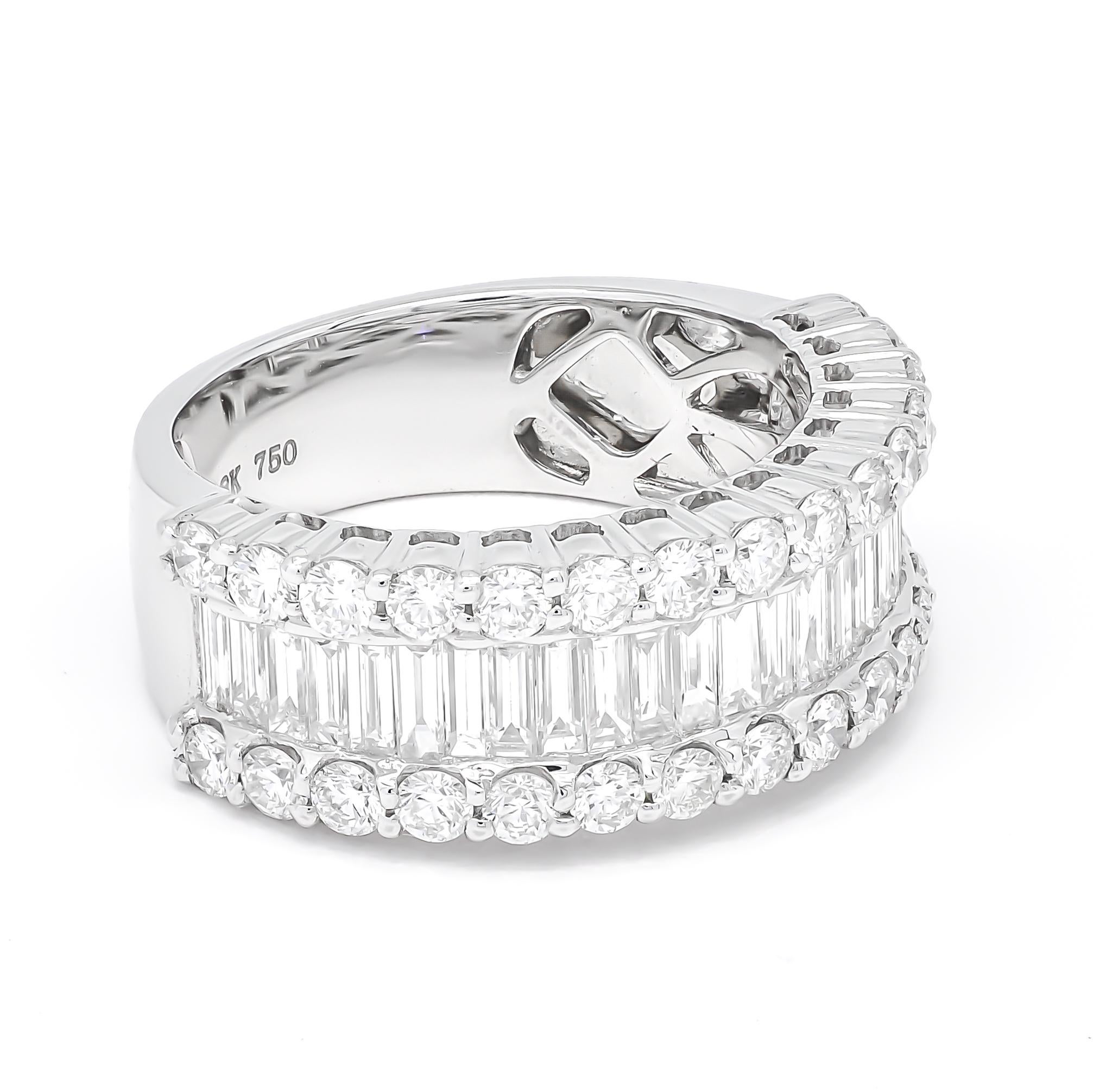 For Sale:  Natural Diamonds ct 2.30 18KT White Gold Cocktail Half Eternity Ring 5