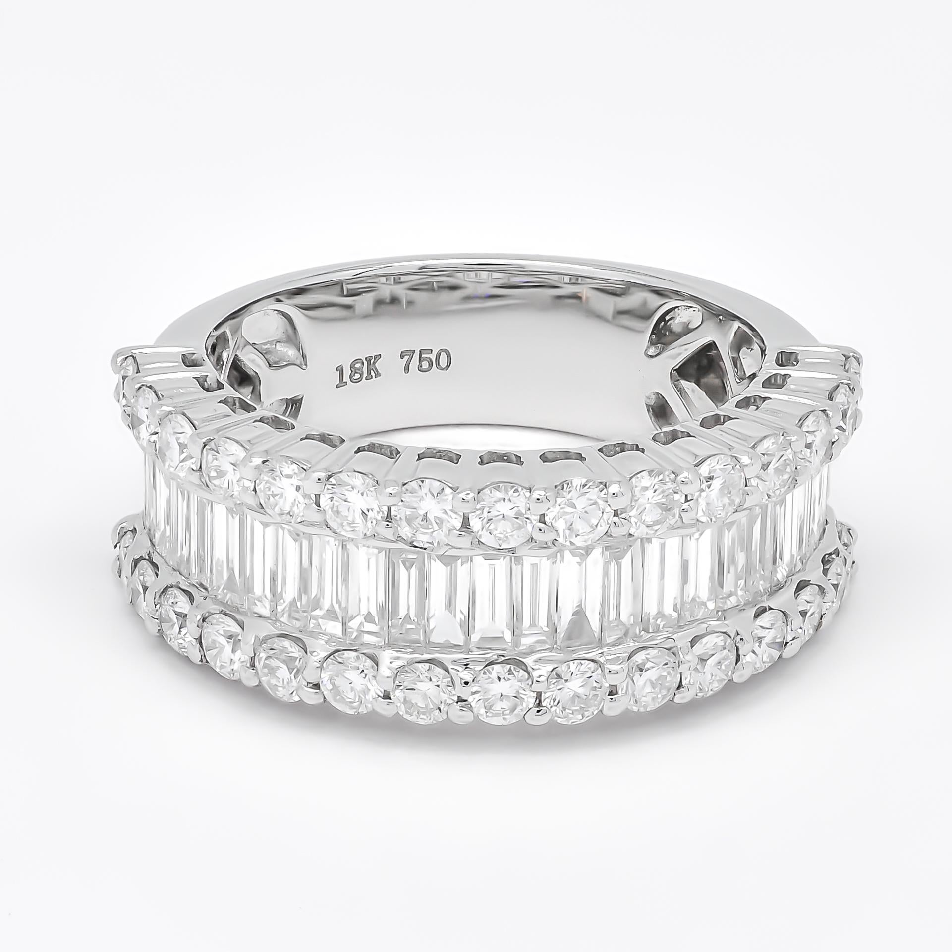 For Sale:  Natural Diamonds ct 2.30 18KT White Gold Cocktail Half Eternity Ring 6