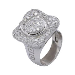 18 Karat Weißgold Fashion Ring mit Micro Pave 2,30 Karat Diamant