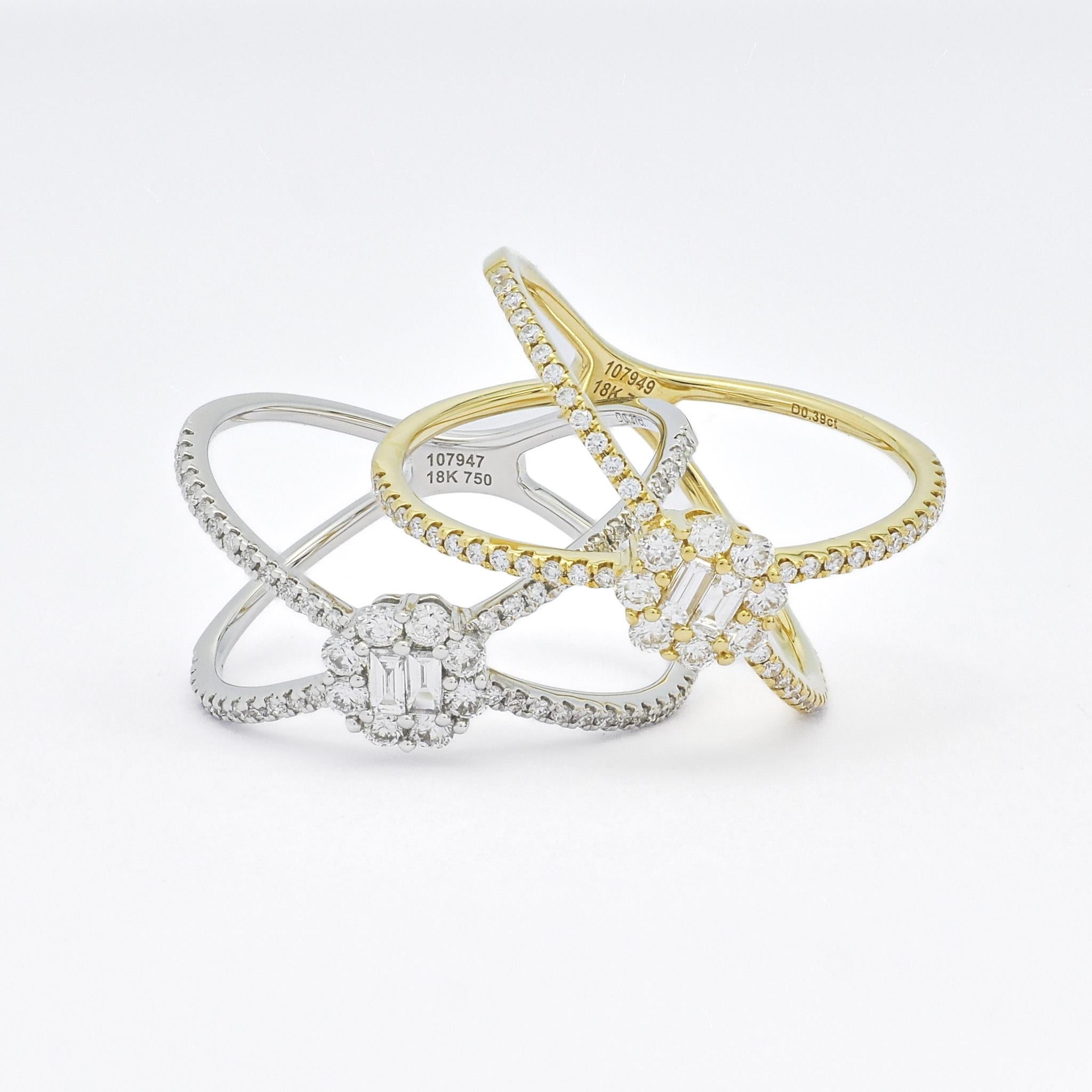  Natural Diamonds 0.40 carats 18KT White Gold Flower Cluster Split Shank Ring For Sale 1