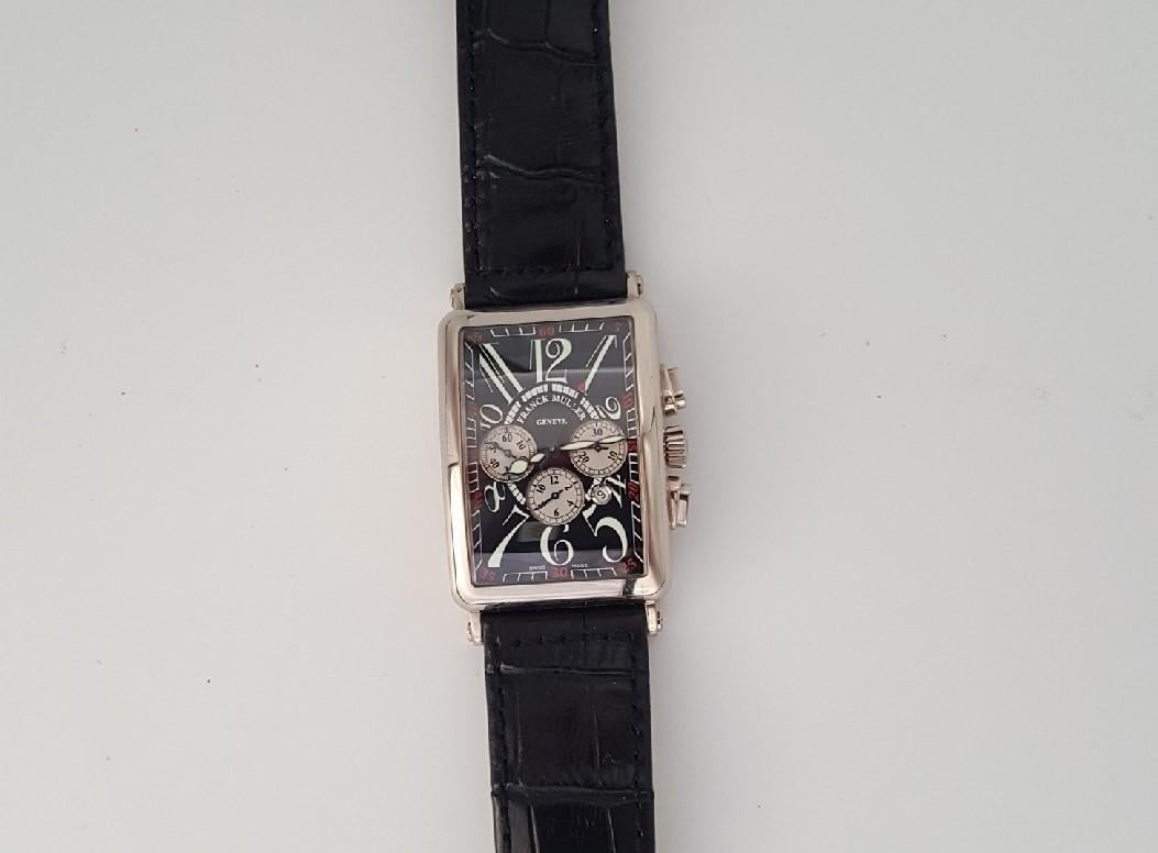 Franck Muller: 18 Karat Weißgold Uhr Long Island 1200 CC AT Chronograph (Zeitgenössisch) im Angebot