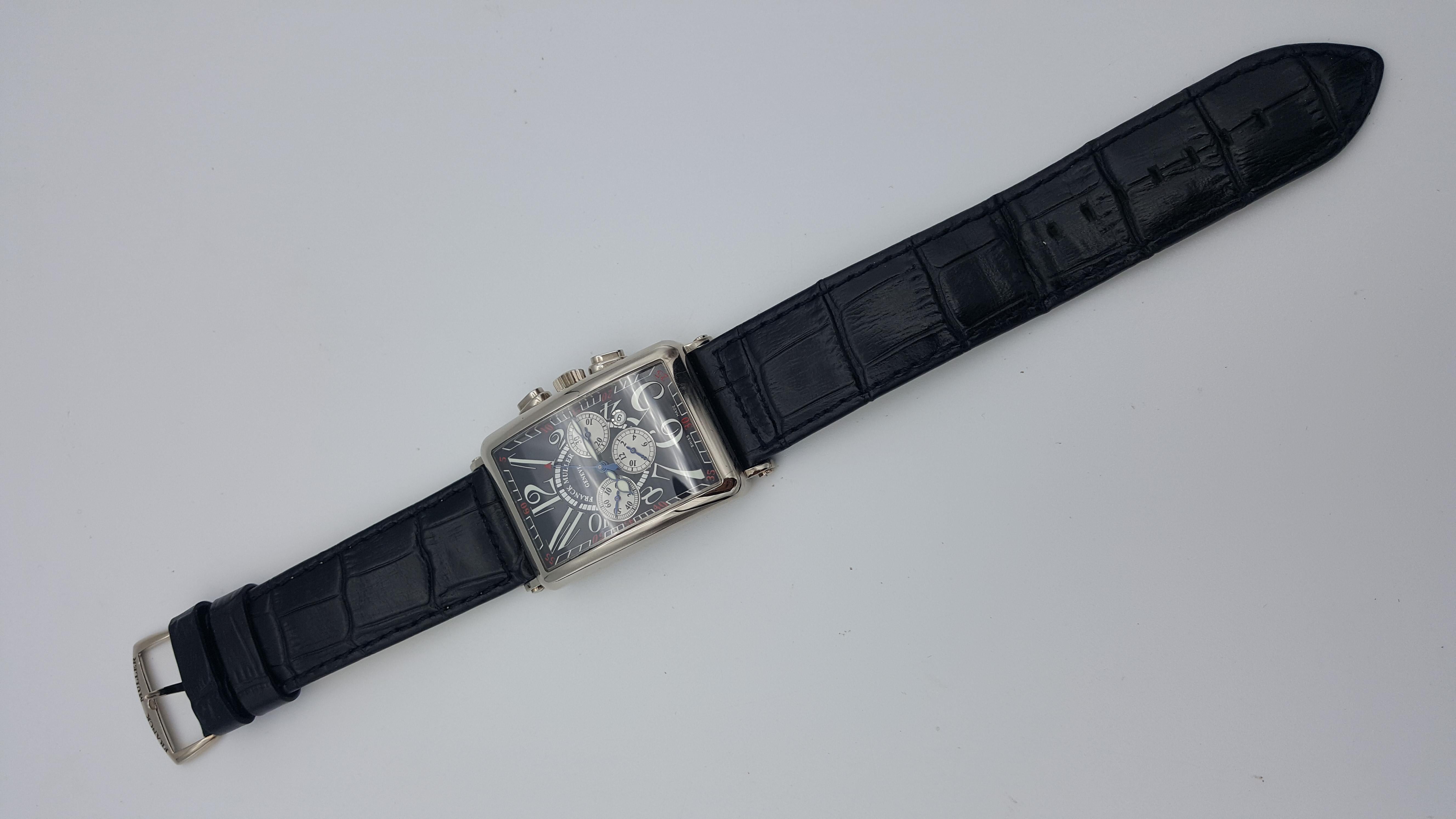 Franck Muller: 18 Karat Weißgold Uhr Long Island 1200 CC AT Chronograph im Zustand „Gut“ im Angebot in Rancho Santa Fe, CA