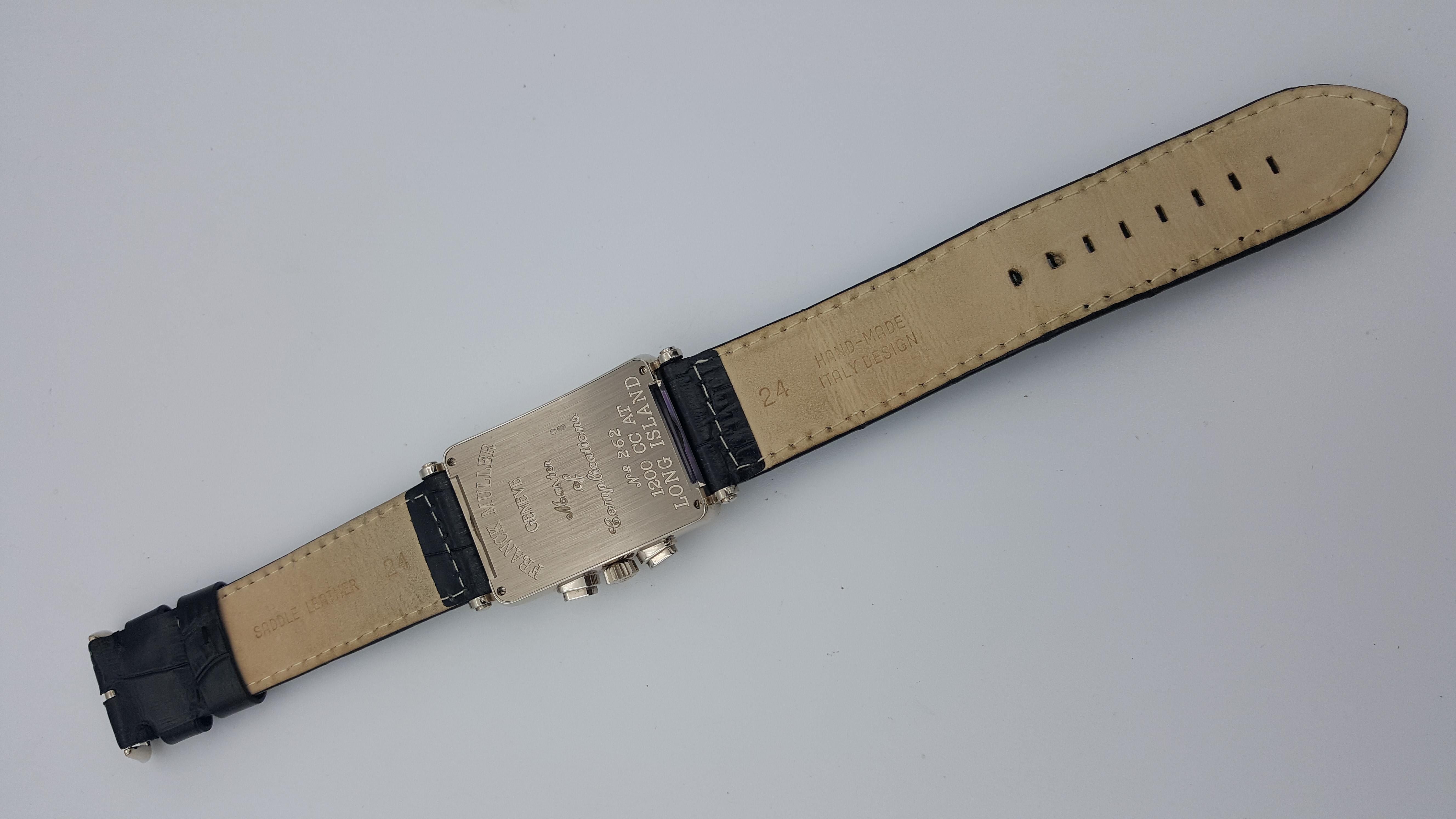 Franck Muller: 18 Karat Weißgold Uhr Long Island 1200 CC AT Chronograph Herren im Angebot