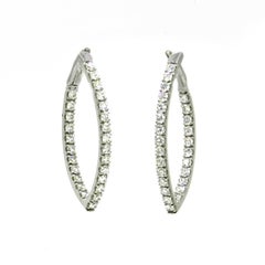 18 Karat White Gold Marquise Shape Diamond GARAVELLI Earrings