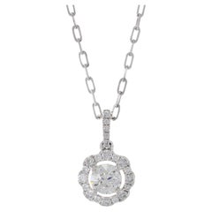 Collana con diamanti a forma di aureola in oro bianco 18KT