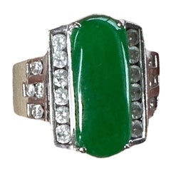 18kt white gold Jadeite 1.00ct Diamond Ring