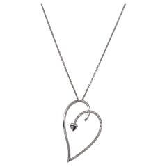 18kt White Gold Kappadue Heart Shaped Necklace with 0.12ct Diamonds