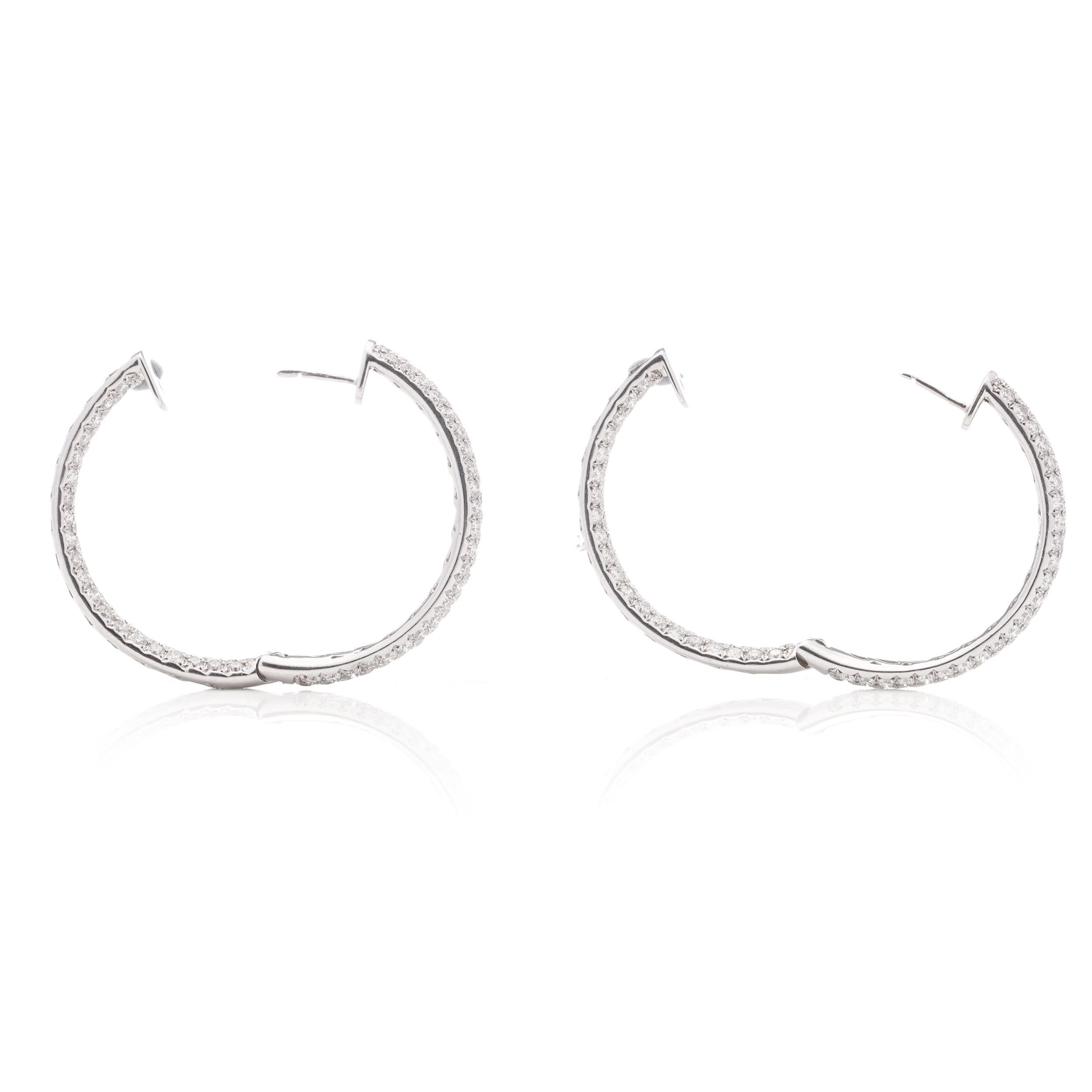 Odelia 18kt. gold double - sided hoop earrings with 8.19 cts. diamonds  For Sale 1