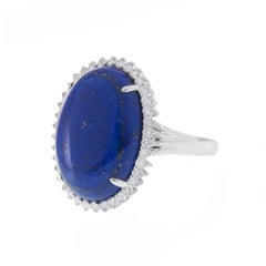 Anillo de oro blanco de 18 quilates lapislázuli y diamantes