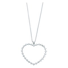 18kt White Gold Large Diamond Heart Pendant with 0.54ct of Diamonds