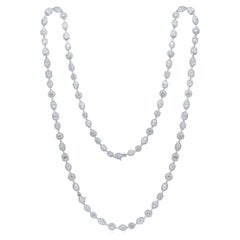 18kt White Gold Long Necklace Featuring 45.00 cts of marquise, asscher, oval