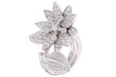 18kt White Gold 'Lotus' Between Finger Ring Set with Top Quality Diamonds