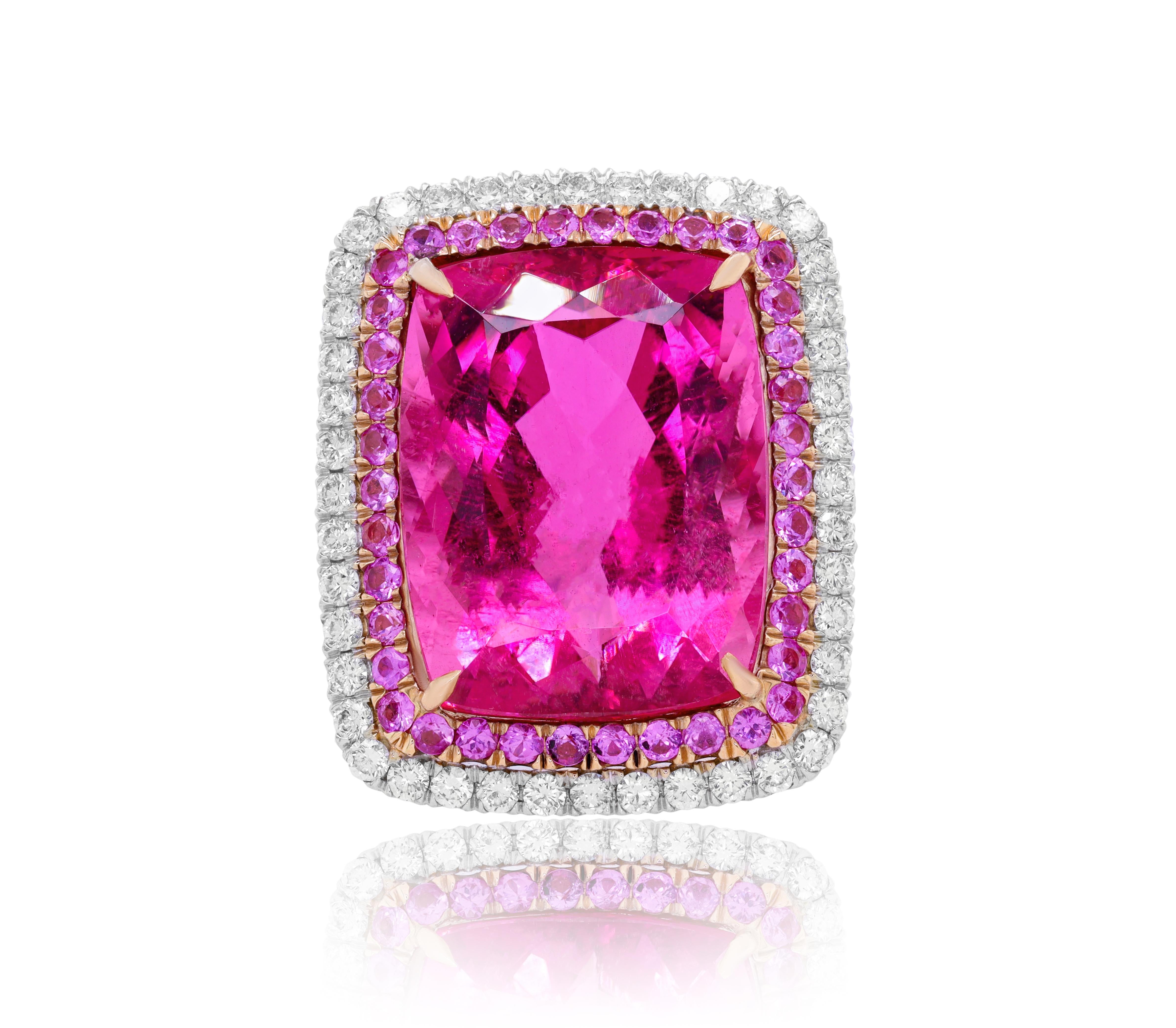 white gold pale pink tourmaline diamond ring