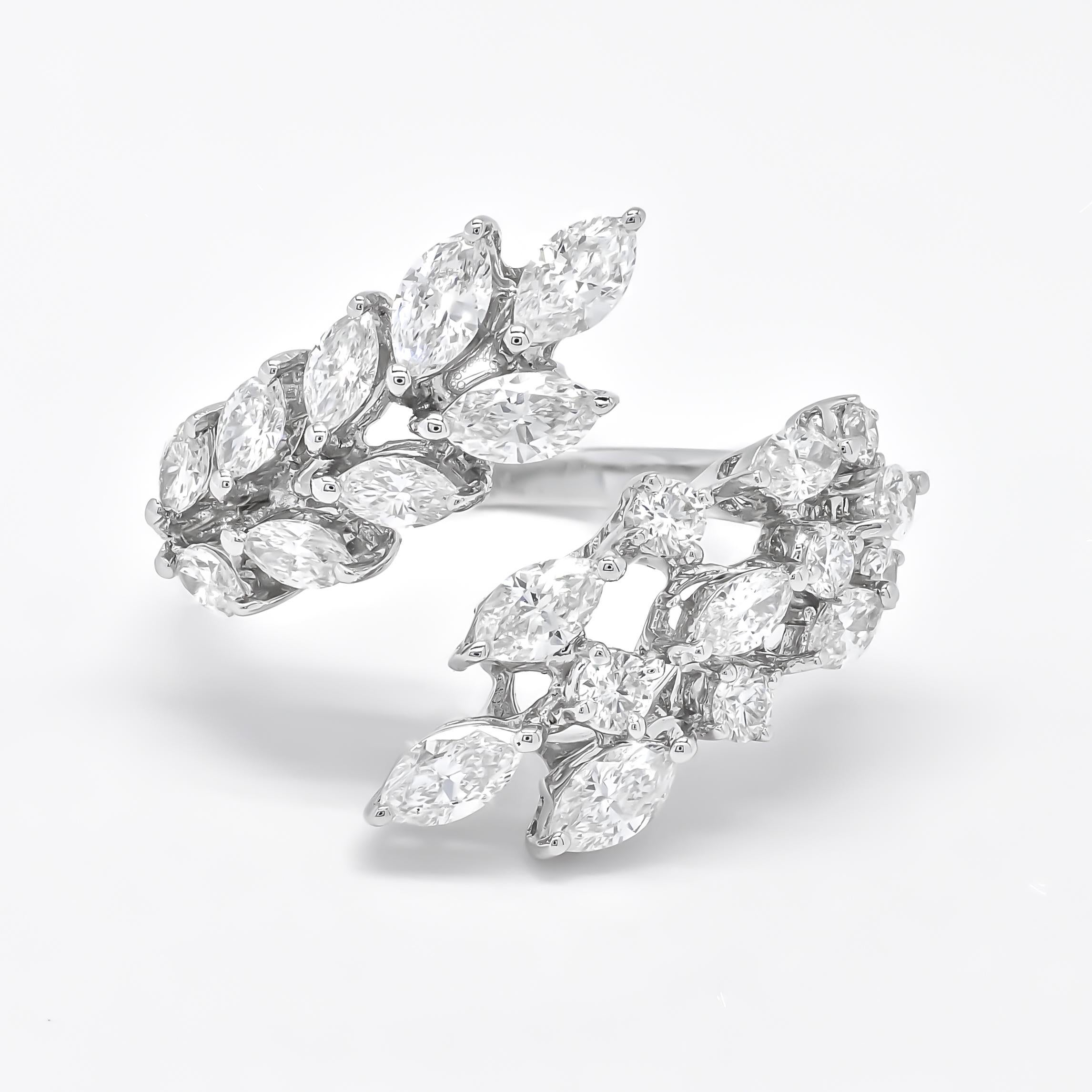 De las mujeres Diamante Natural 2.00 Quilates Oro Blanco 18KT Dividido Media Eternidad Aniversario en venta