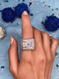 18kt White Gold Men Custom Design Ring of 5.63ct Diamonds