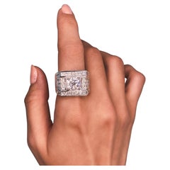 18kt White Gold Men Custom Design Ring of 5.63ct Diamonds