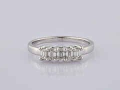 18KT White Gold Modern Emerald Cut Diamond Multi-Stone Ring