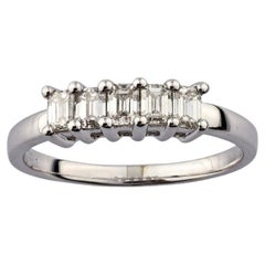 18KT White Gold Modern Emerald Cut Diamond Multi-Stone Ring