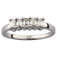 18KT White Gold Modern Emerald Cut Diamond Multi-Stone Ring