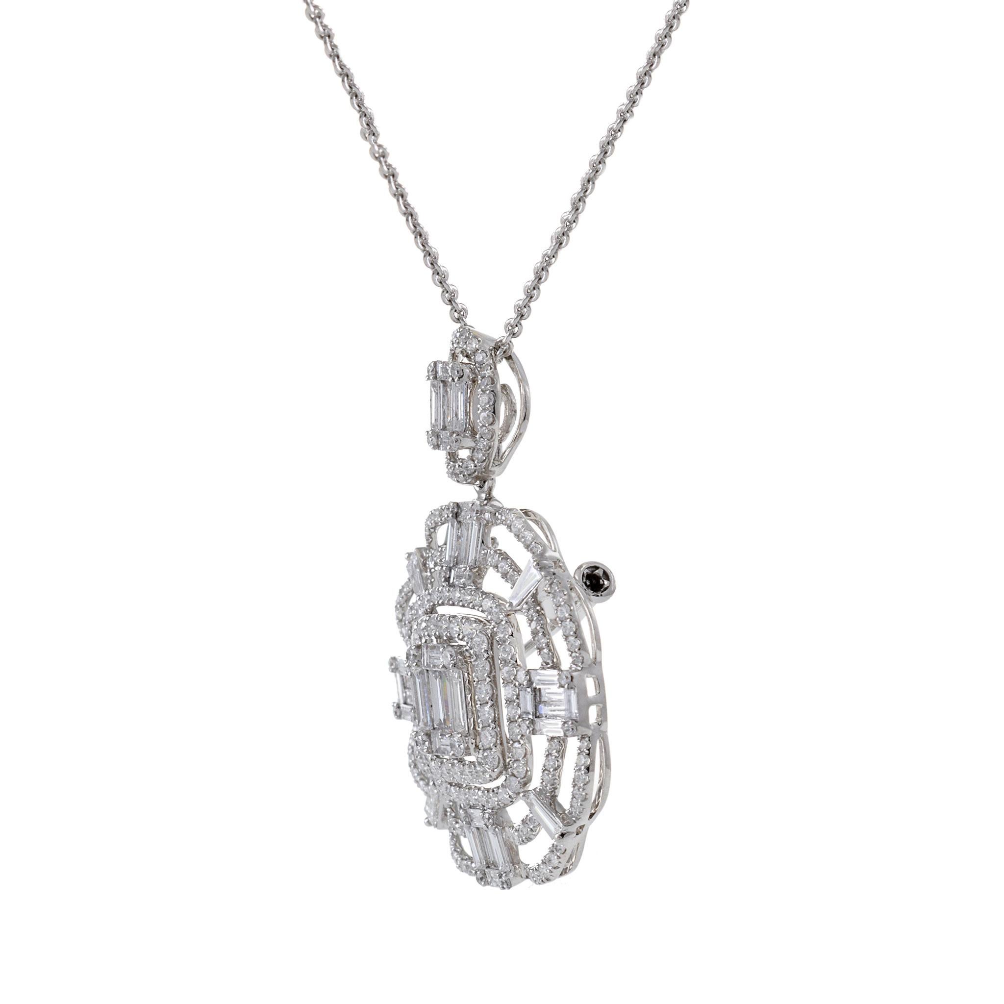 Collana in oro bianco 18KT con diamanti multi taglio In condizioni Nuovo in vendita a New York, NY