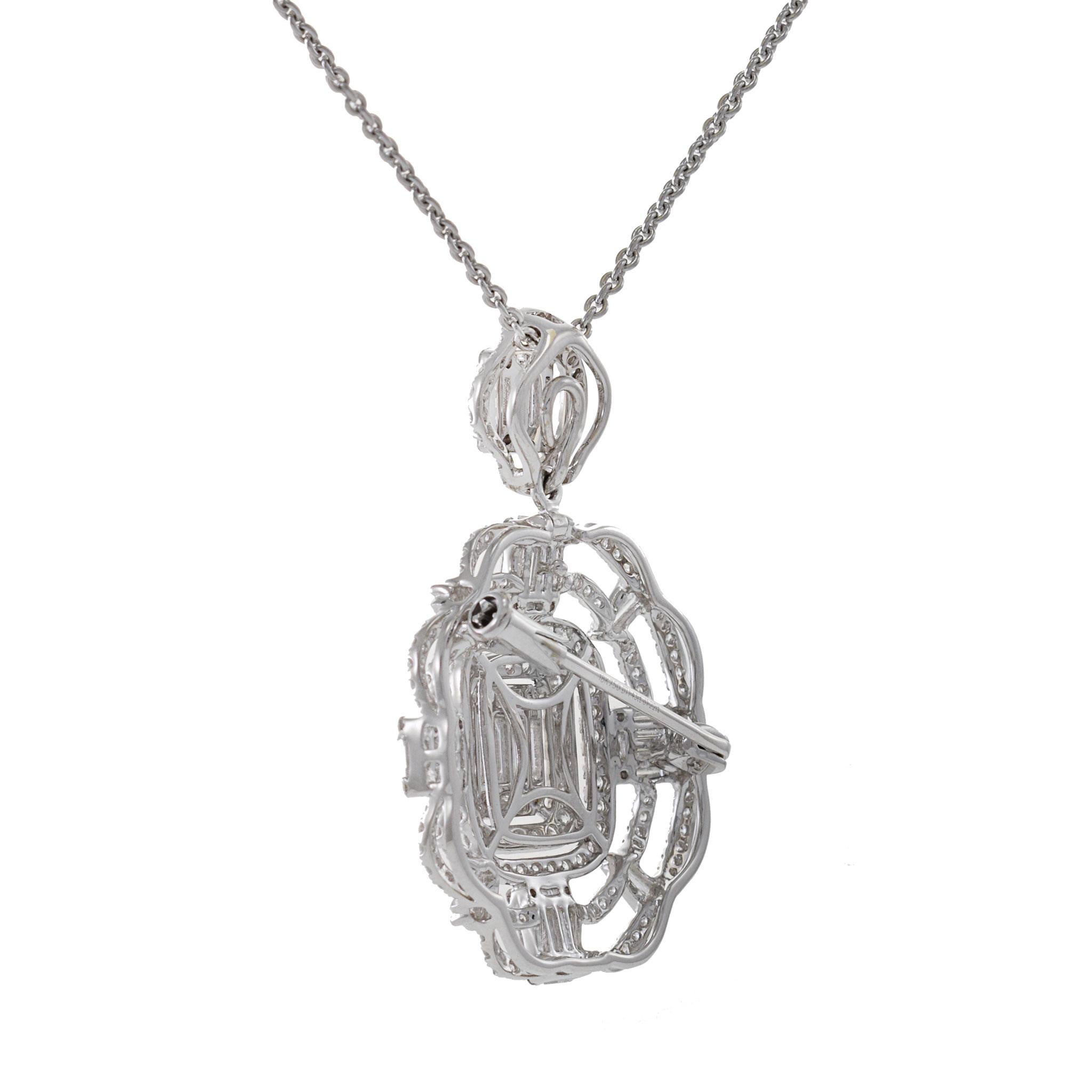 Donna Collana in oro bianco 18KT con diamanti multi taglio in vendita