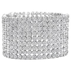 18kt White Gold Multi Row Tennis Bracelet with 27ct Diamonds