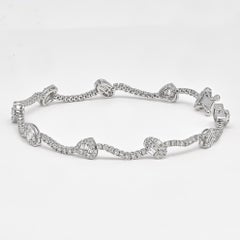 Diamante naturale da 2,75 carati in oro bianco 18KT Bracciale tennis multiforma