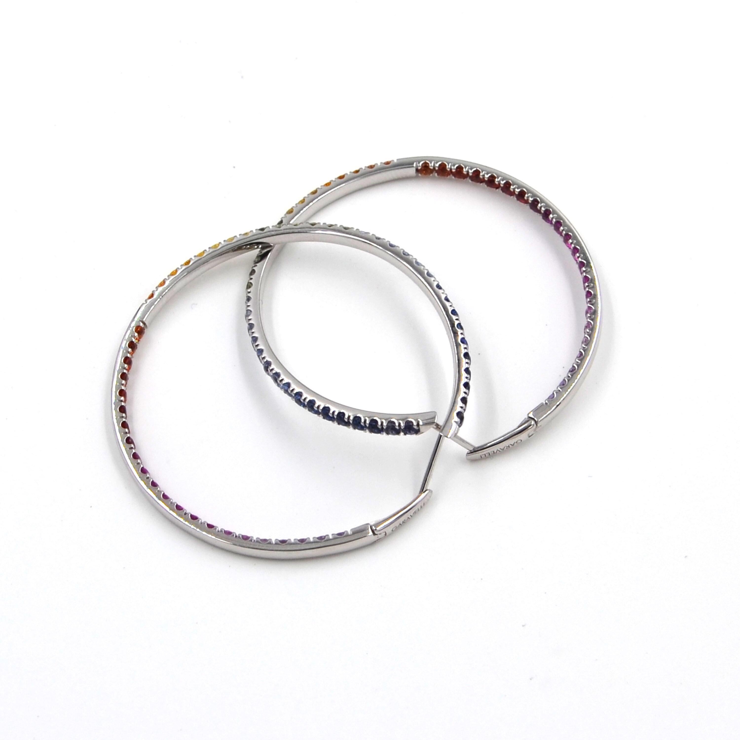 large sapphire hoop earrings