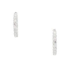 18kt White Gold 18.16cts Natural Diamonds Inside Out Hoop Earrings