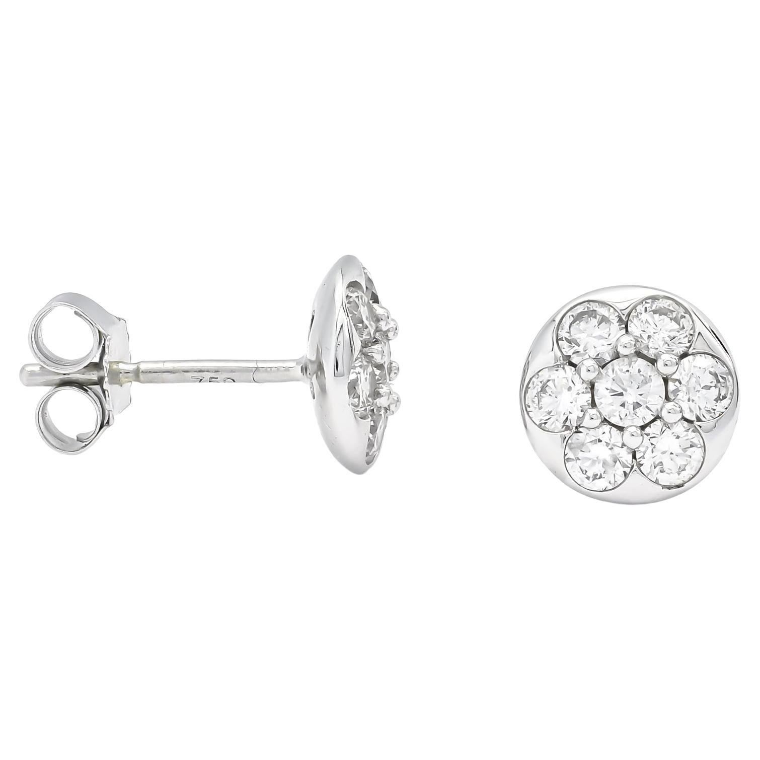 Transform your look with the spectacular beauty of  thes  round-shape diamond cluster stud earrings in a bezel Flower setting . Get a modern take on glamour with these diamond bezel cluster stud earrings. These gorgeous cluster diamonds Earrings are
