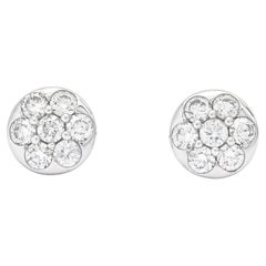  Diamants naturels 0.55 cts Boucles d'oreilles classiques en or blanc 18KT E05172