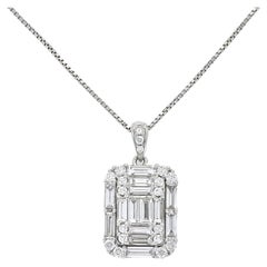 18KT White Gold Natural Diamonds Cluster Luxury Pendant P63331