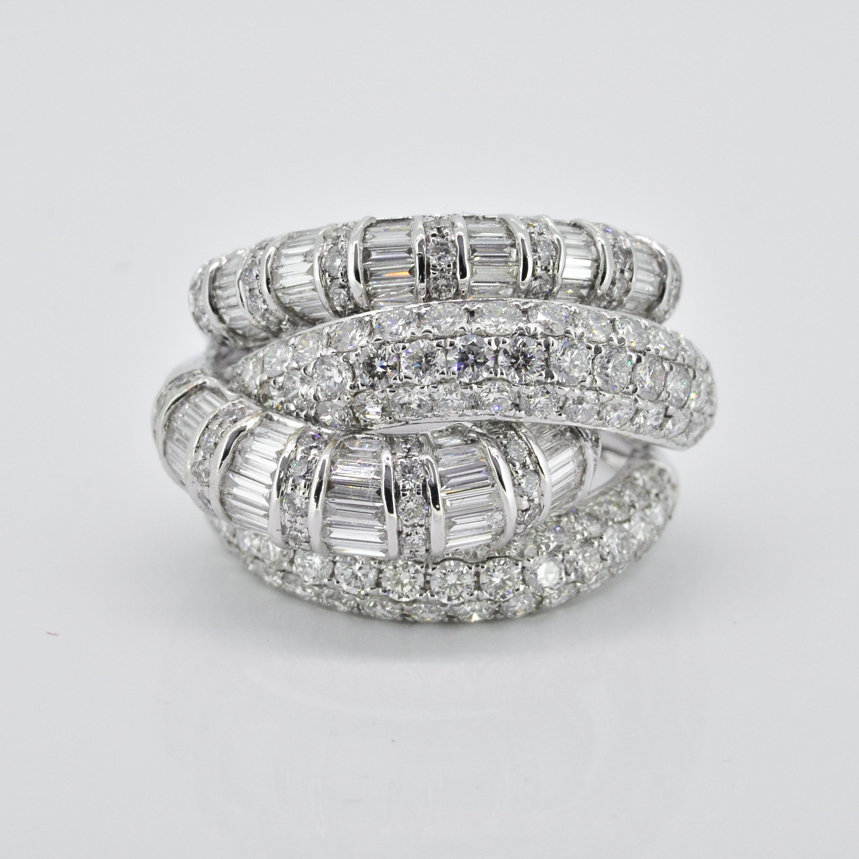 Natürlicher Diamanten Ring 3,50CT 18 Karat Weißgold Feiner moderner Party-Ring (Moderne) im Angebot