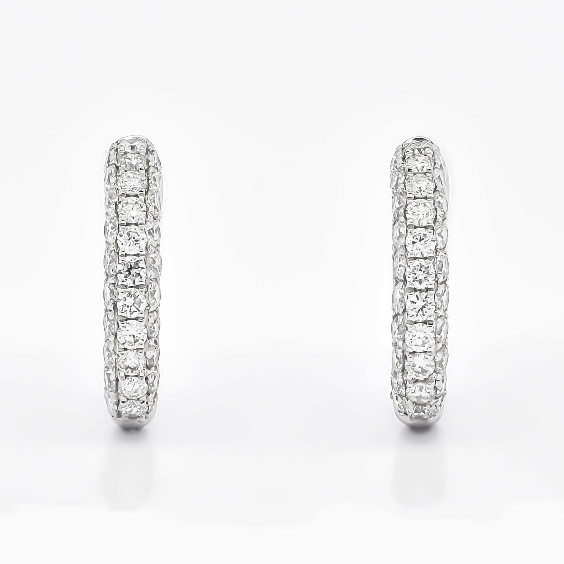 These magnificent 18KT Yellow Gold Natural Diamond Multi 3-Row Petite Half Hoop Huggie Earrings embody the perfect blend of luxury and simplicity. As an ideal gift for a woman who appreciates elegant aesthetics, they carry the promise of timeless