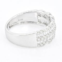 18KT White Gold Natural Diamonds Multi Row Stackable Anniversary Ring